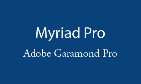 Illustration showing UiBs profile fonts Myriad Pro and Adobe Garamond Pro.